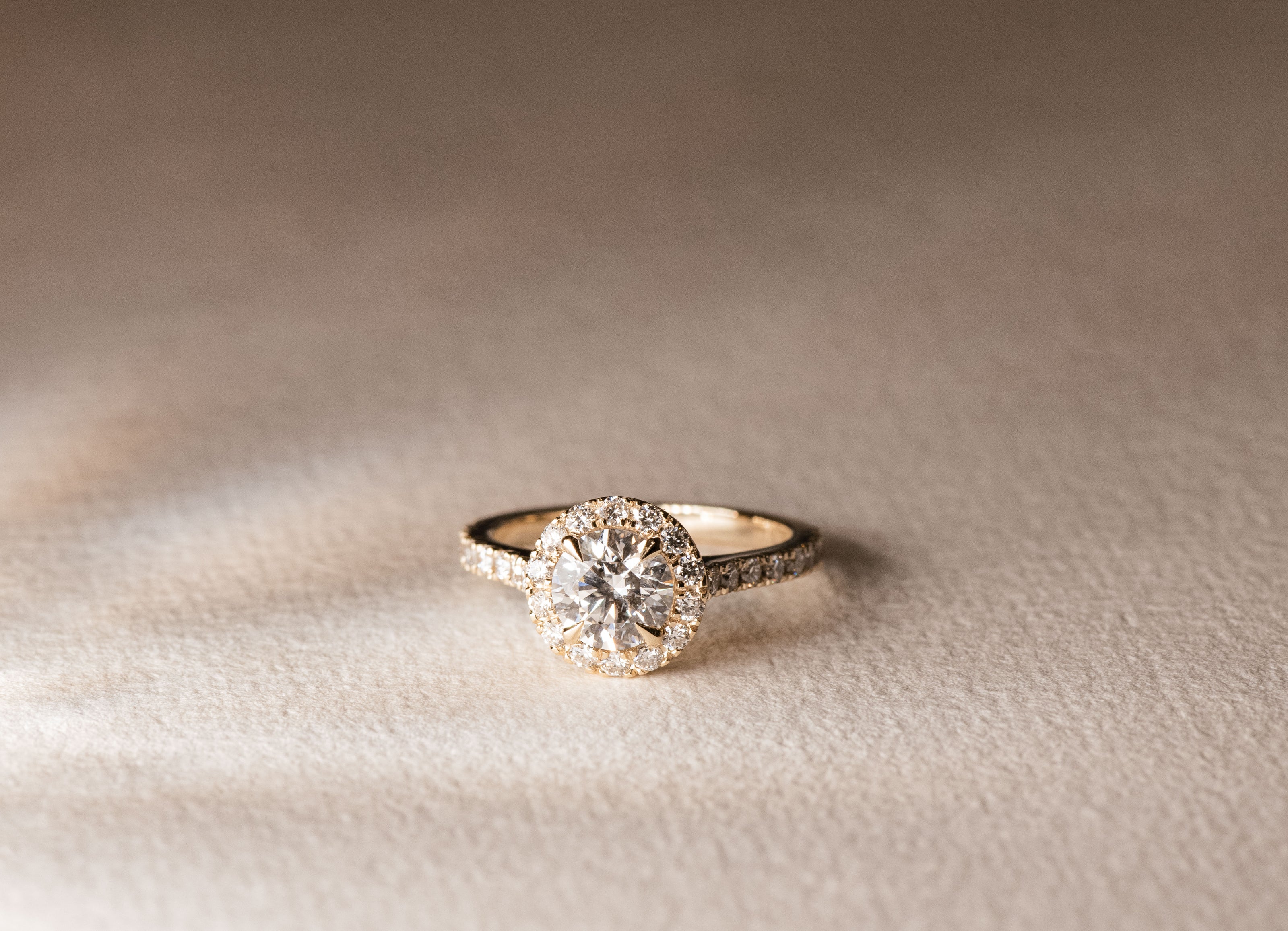 Round Halo Engagement Ring - Bespoke Design - Dean & Dust - Four Claw - Round Diamond