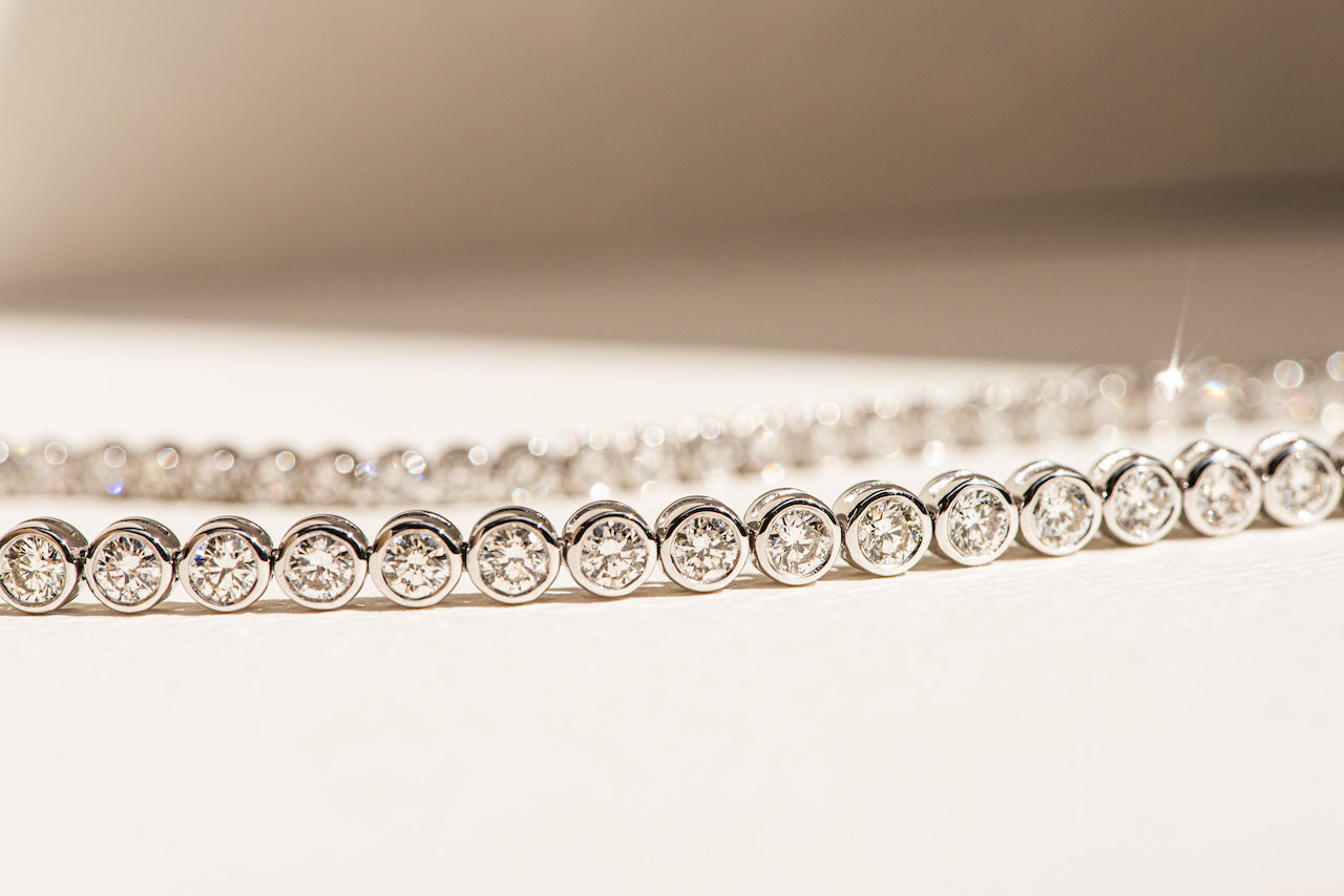 Bezel set Diamond Tennis Bracelet