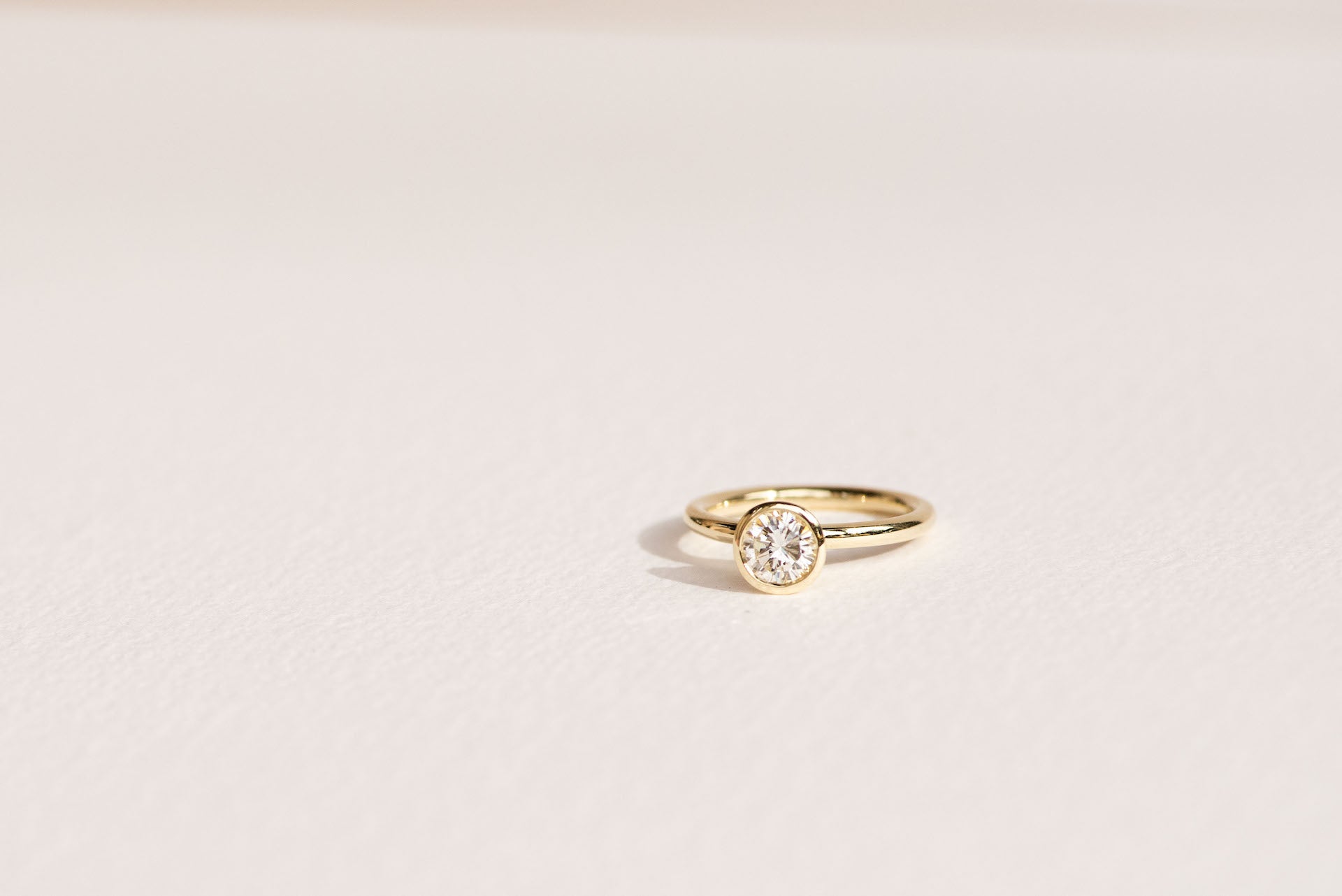 Round Bezel set Diamond Engagement Ring - Dean & Dust - Bespoke Design