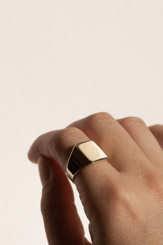 Milieu Signet Ring - Elongated Rectangle