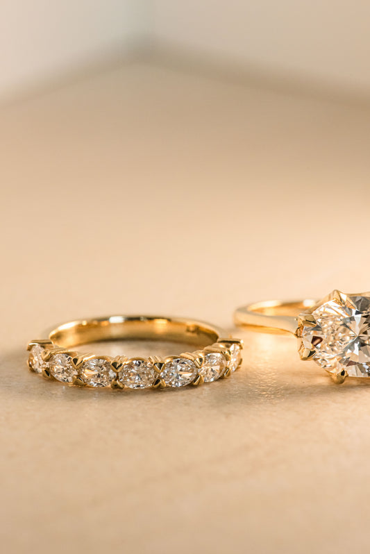 East West Oval Diamond Ring