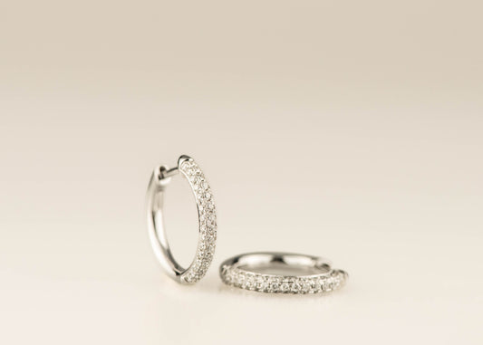 Diamond Pave Hoops