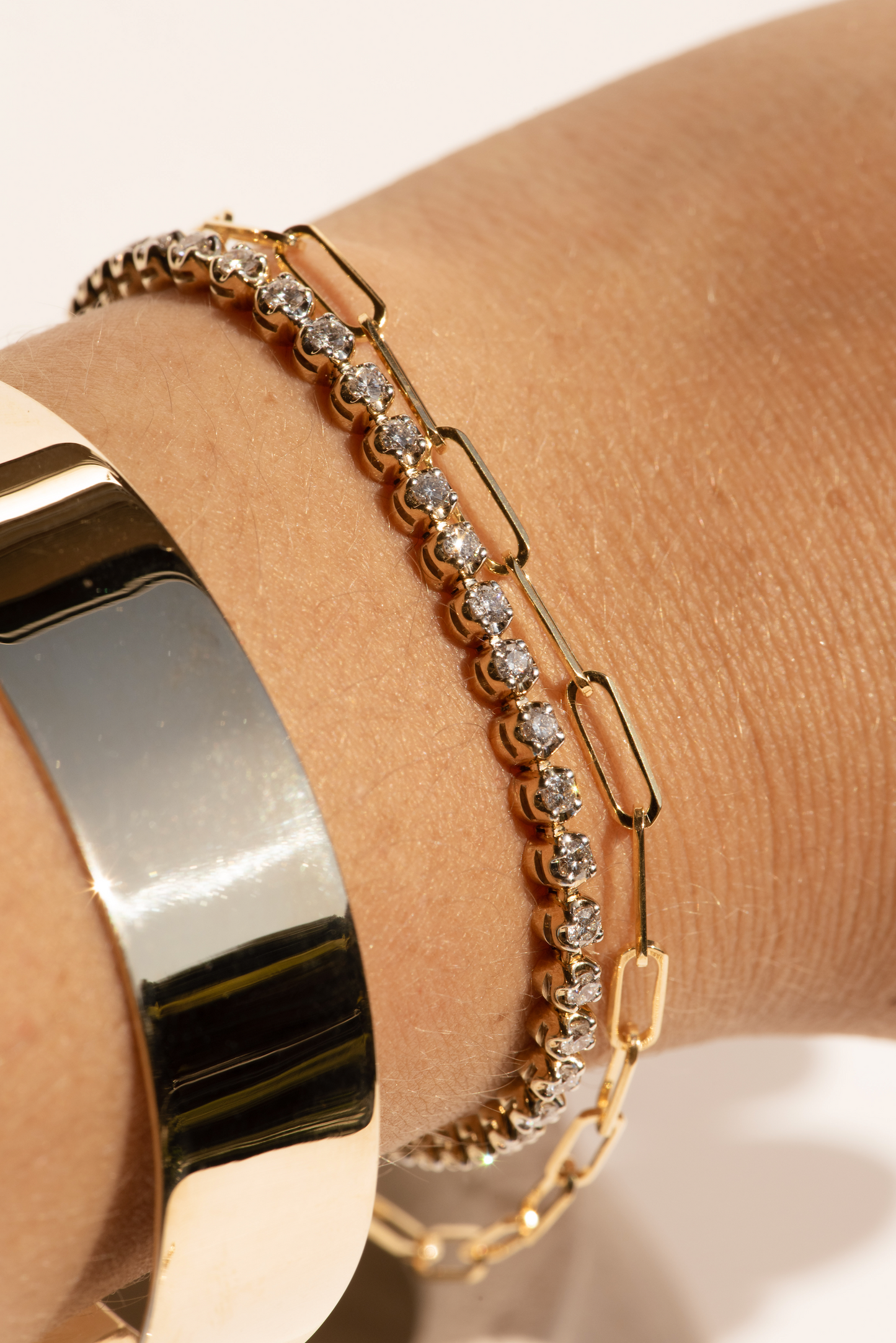 Milieu Barre Link Knife Edge Bracelet