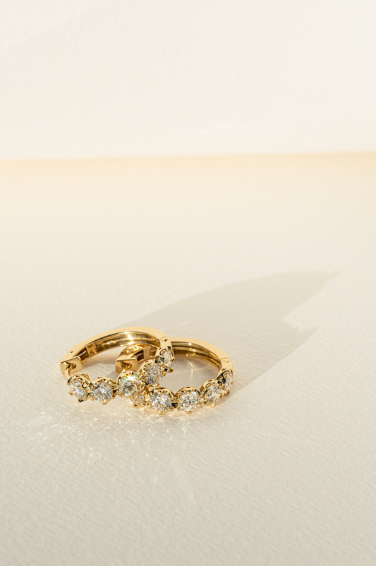Diamond Crown Hoops