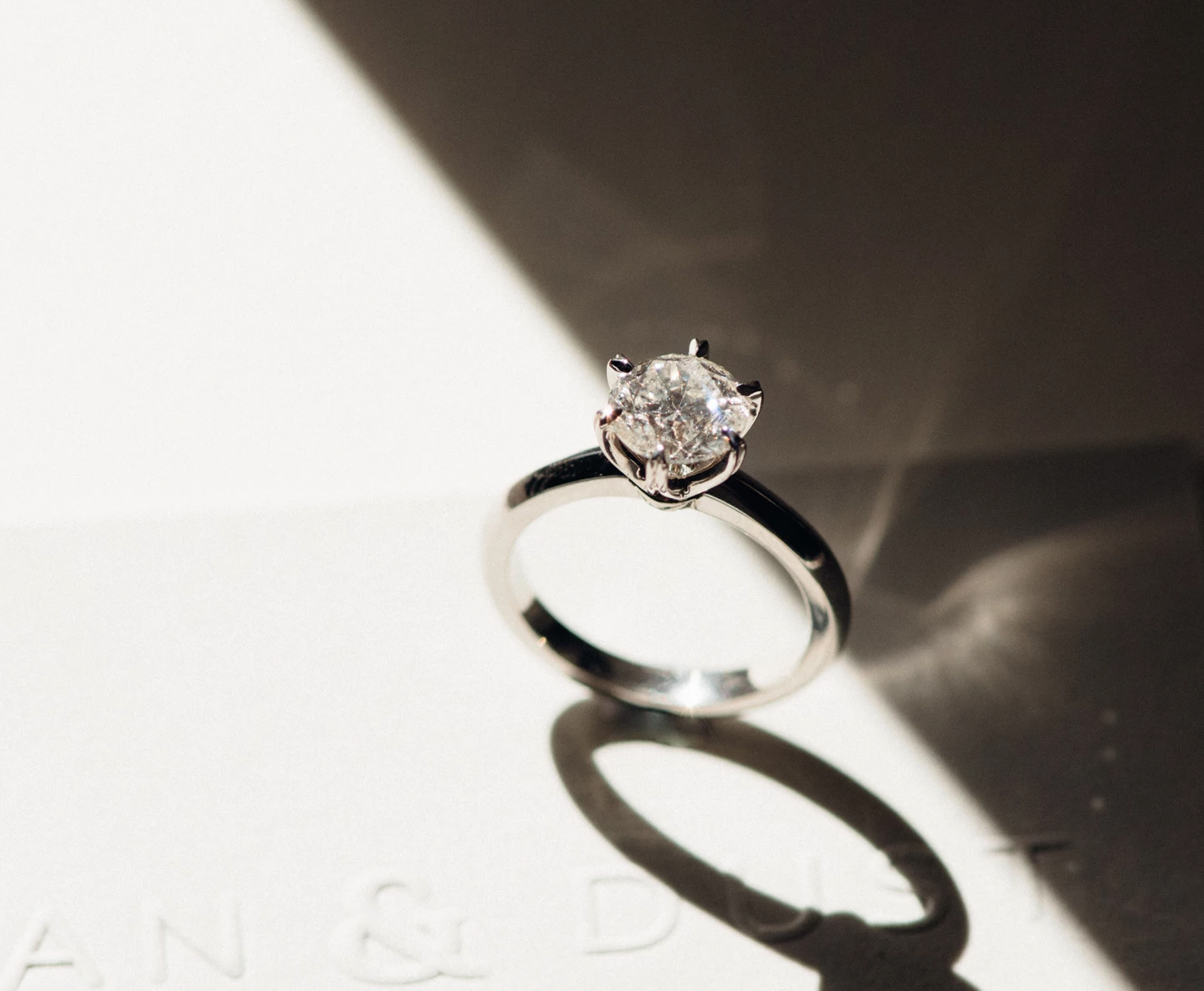 Solitaire Engagement Ring - Bespoke Design - Dean & Dust - Six Claw - Round Diamond