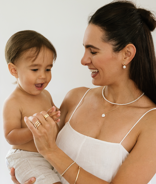 Golden Pearl Drop Earrings
