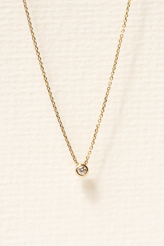 Milieu Diamond Bezel Necklace