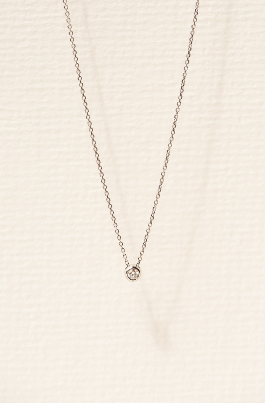 Petite Diamond Bezel Necklace