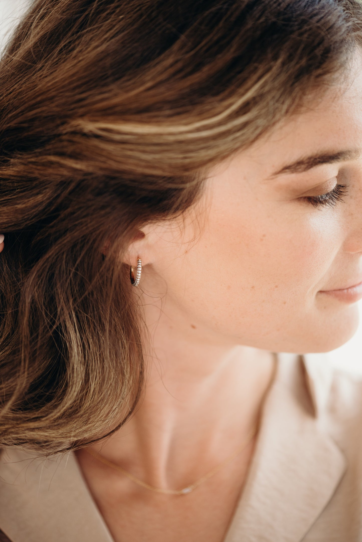 Diamond Pave Hoops