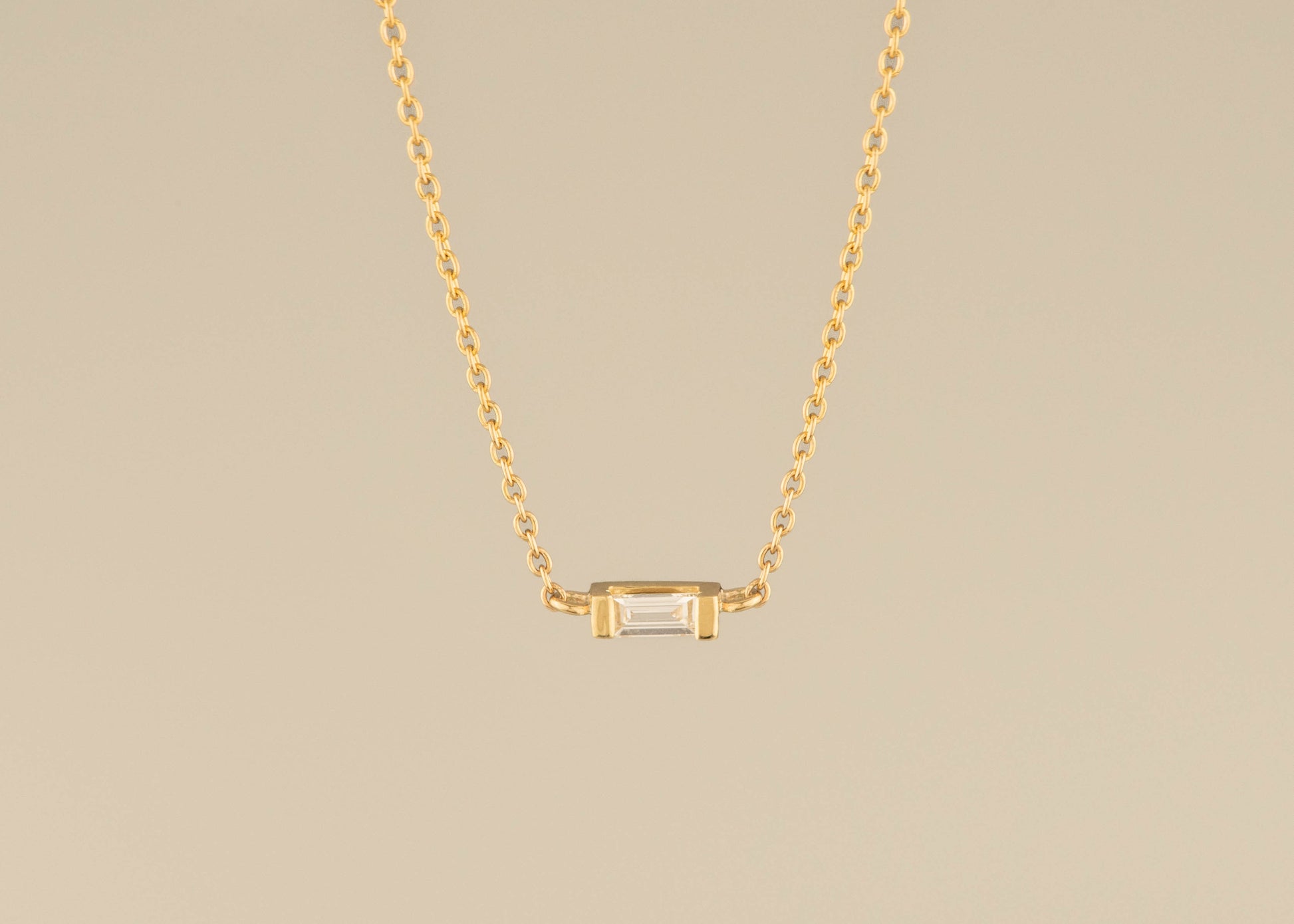 East-West Diamond Baguette Necklace