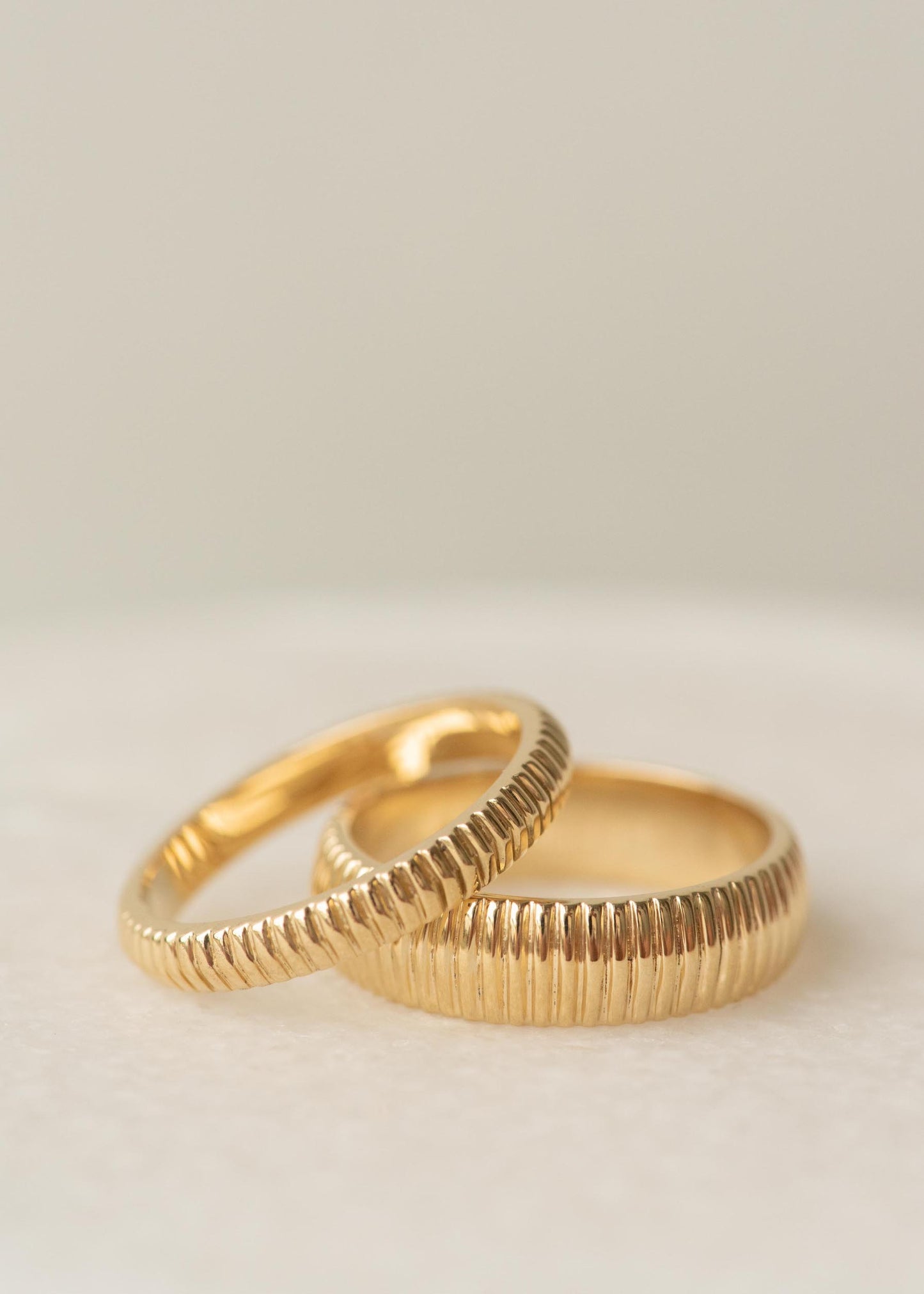 Fluted Knife Edge Wide Band By Dean & Dust