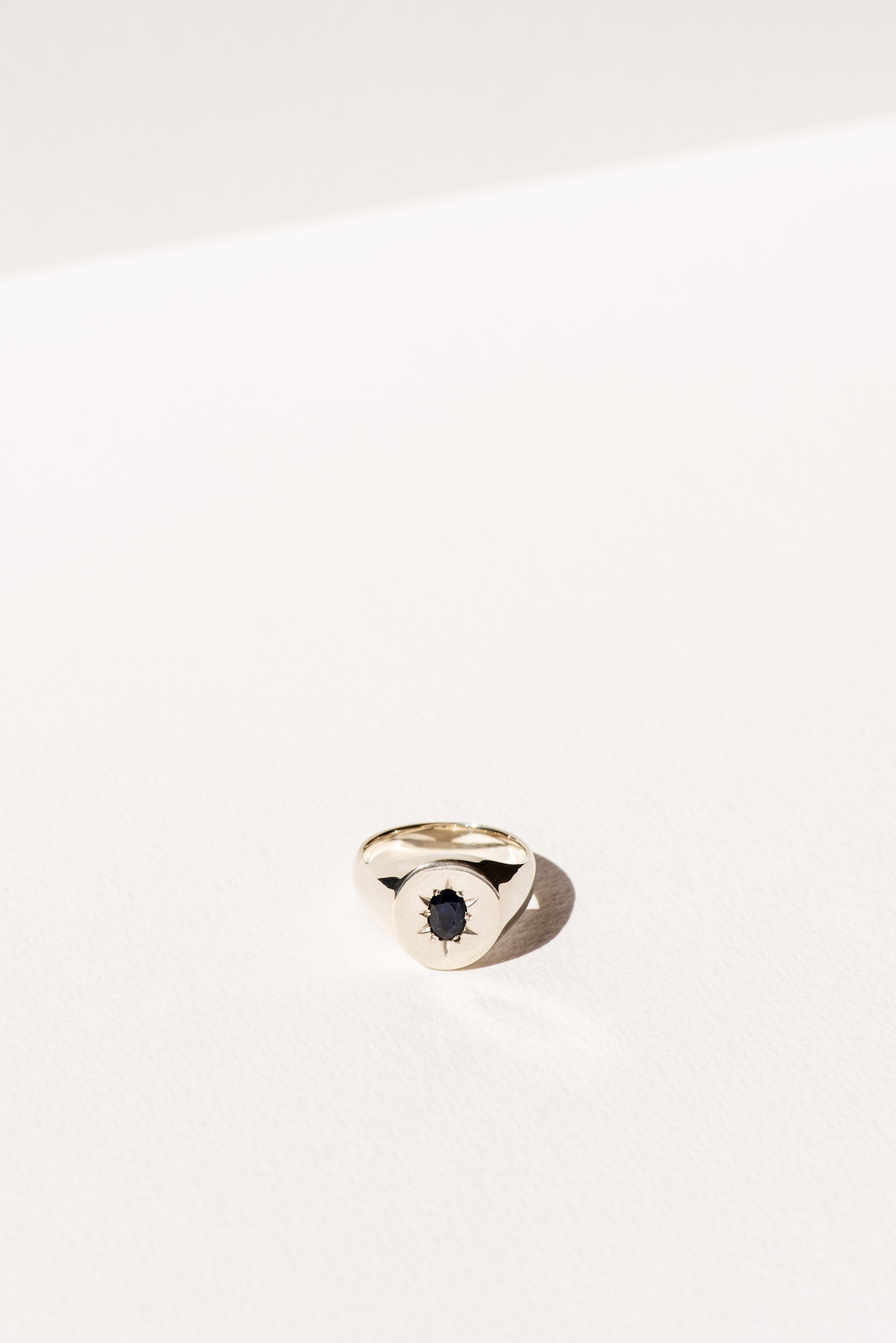 Signet Ring - Bespoke Design - Dean & Dust - Sapphire centre stone 