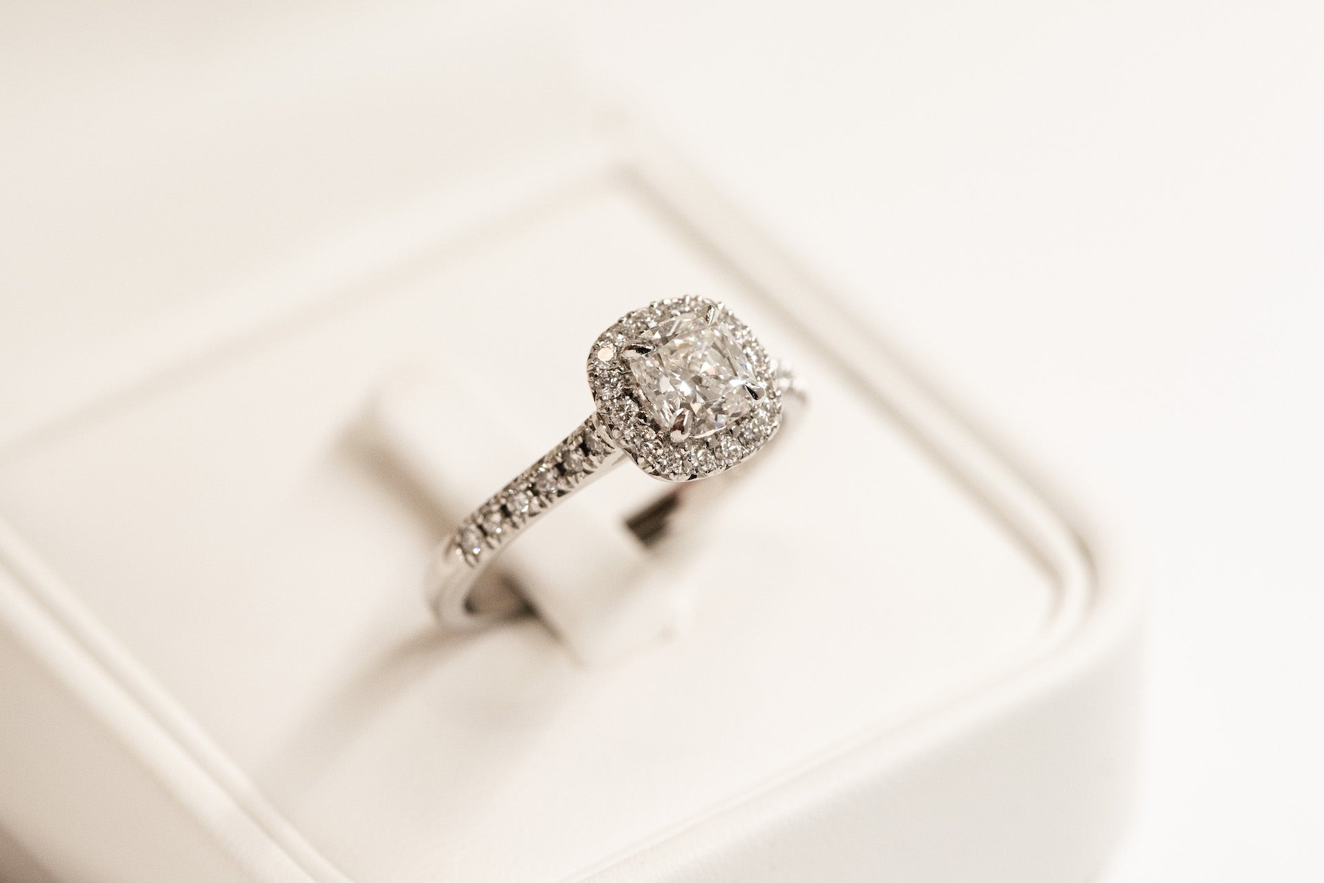 Custom Cushion Diamond Halo Engagement Ring - Dean & Dust - Bespoke Design