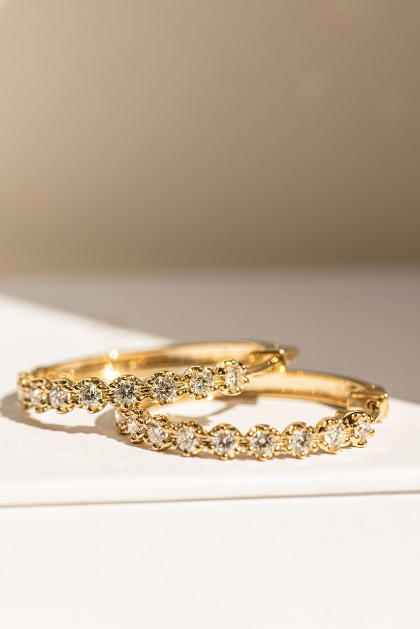 Diamond Crown Hoops (1 Carat Diamond)