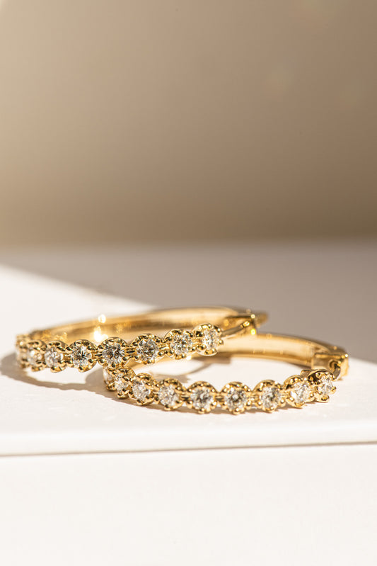 Diamond Crown Hoops (1 Carat Diamond)