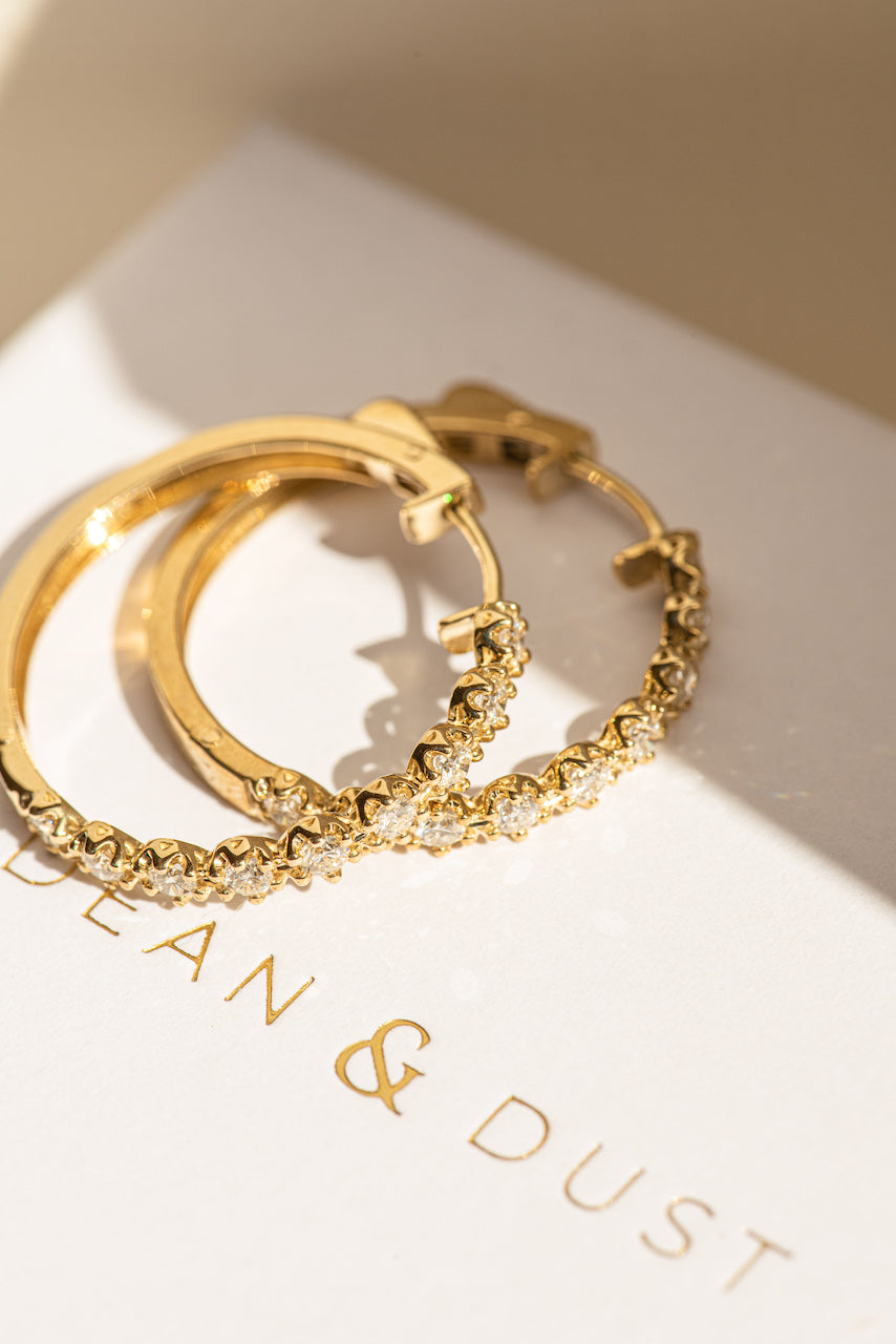 Diamond Crown Hoops (1 Carat Diamond)