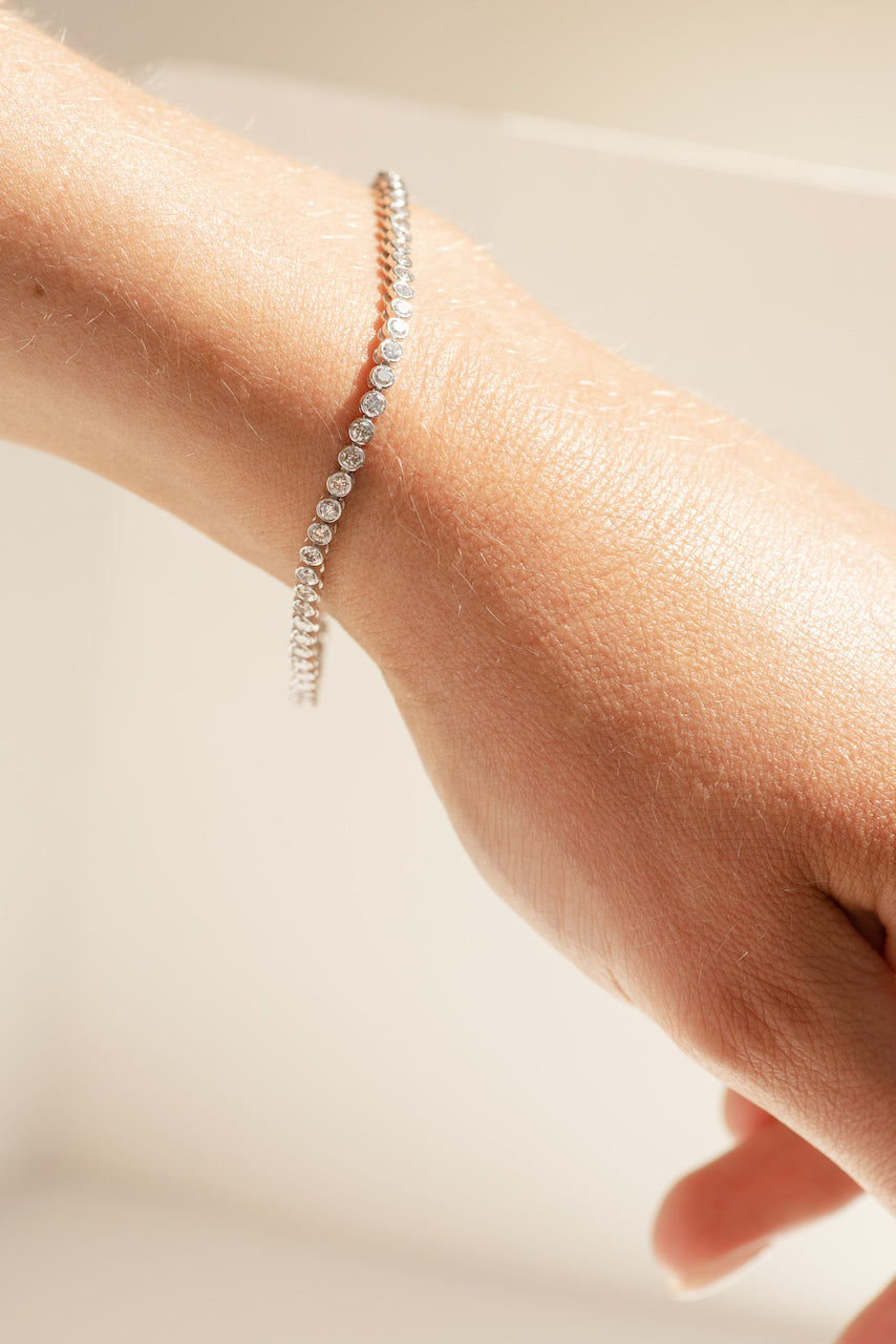 Bezel set Diamond Tennis Bracelet