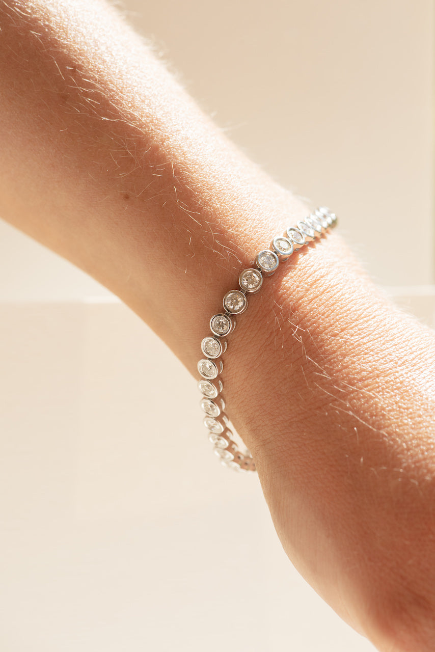 Bezel set Diamond Tennis Bracelet