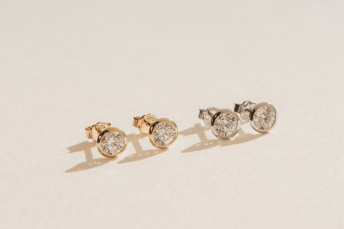 Bezel Set Lab Diamond Studs 1.0ct