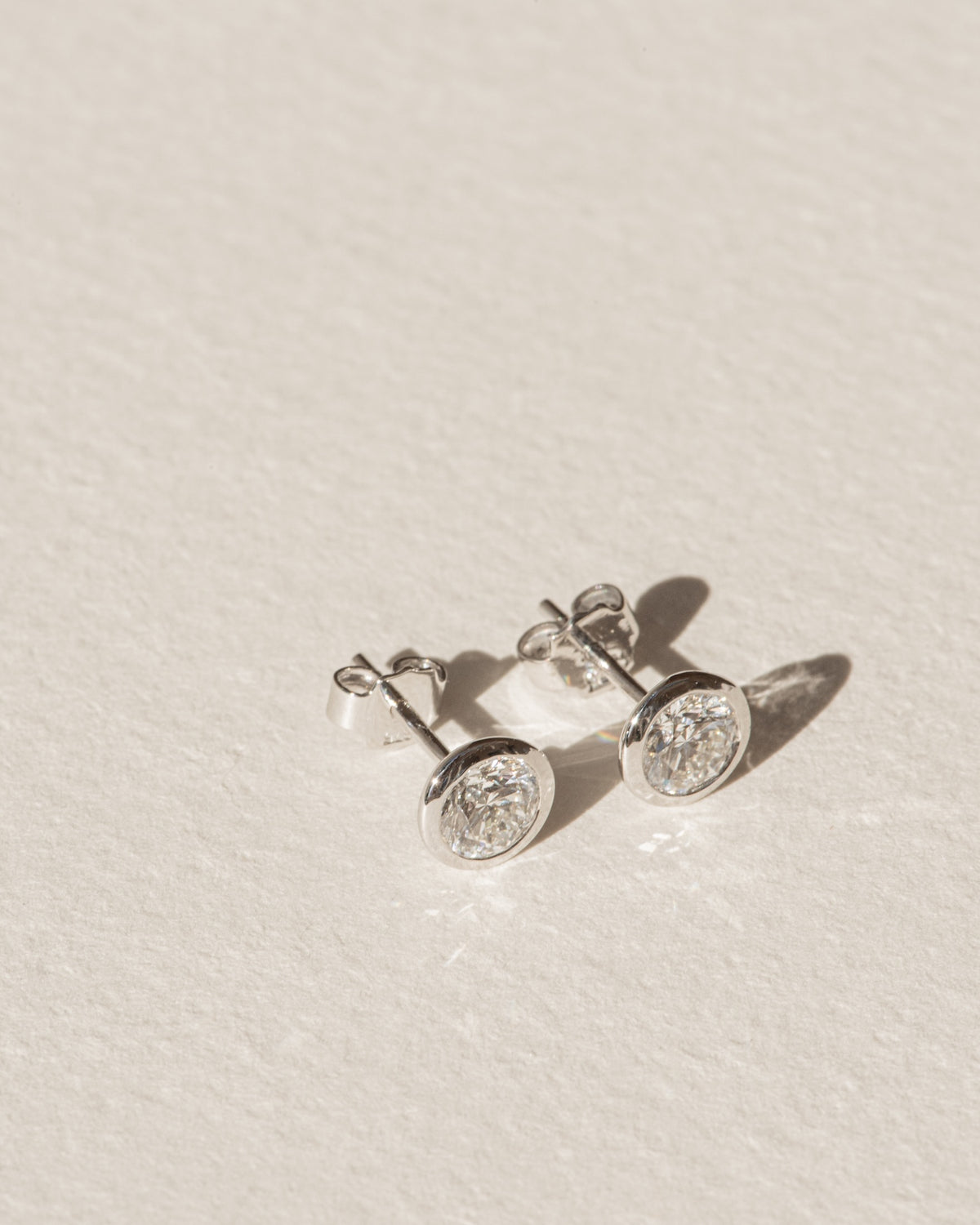 Bezel Set Lab Diamond Studs 1.0ct