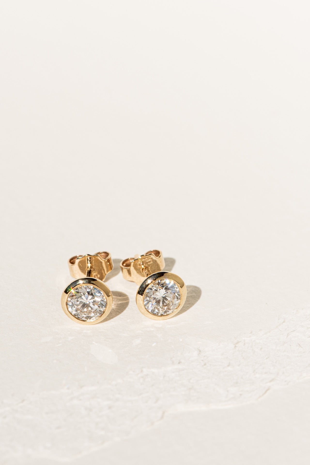 Bezel Set Lab Diamond Studs 1.0ct