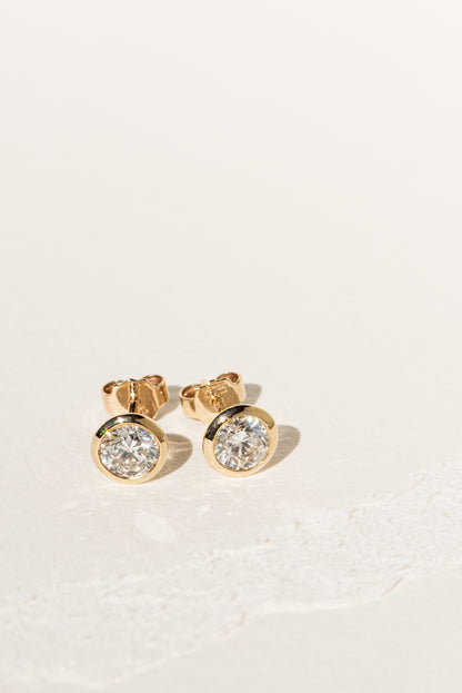 Bezel Set Lab Diamond Studs 1.0ct