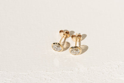 Bezel Set Lab Diamond Studs 1.0ct