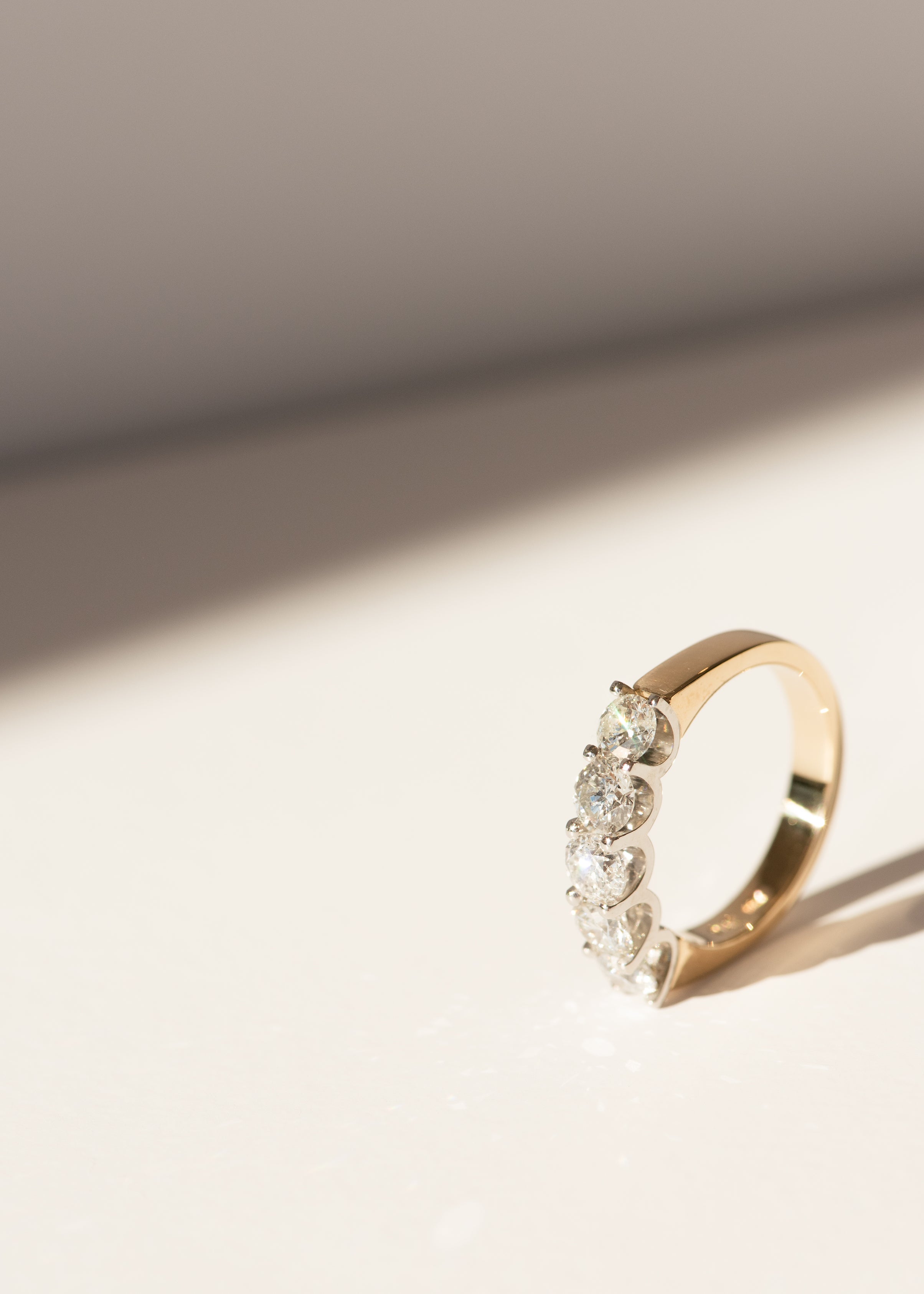 Quintet Five Stone Diamond Engagement Ring - Shared Claw 
