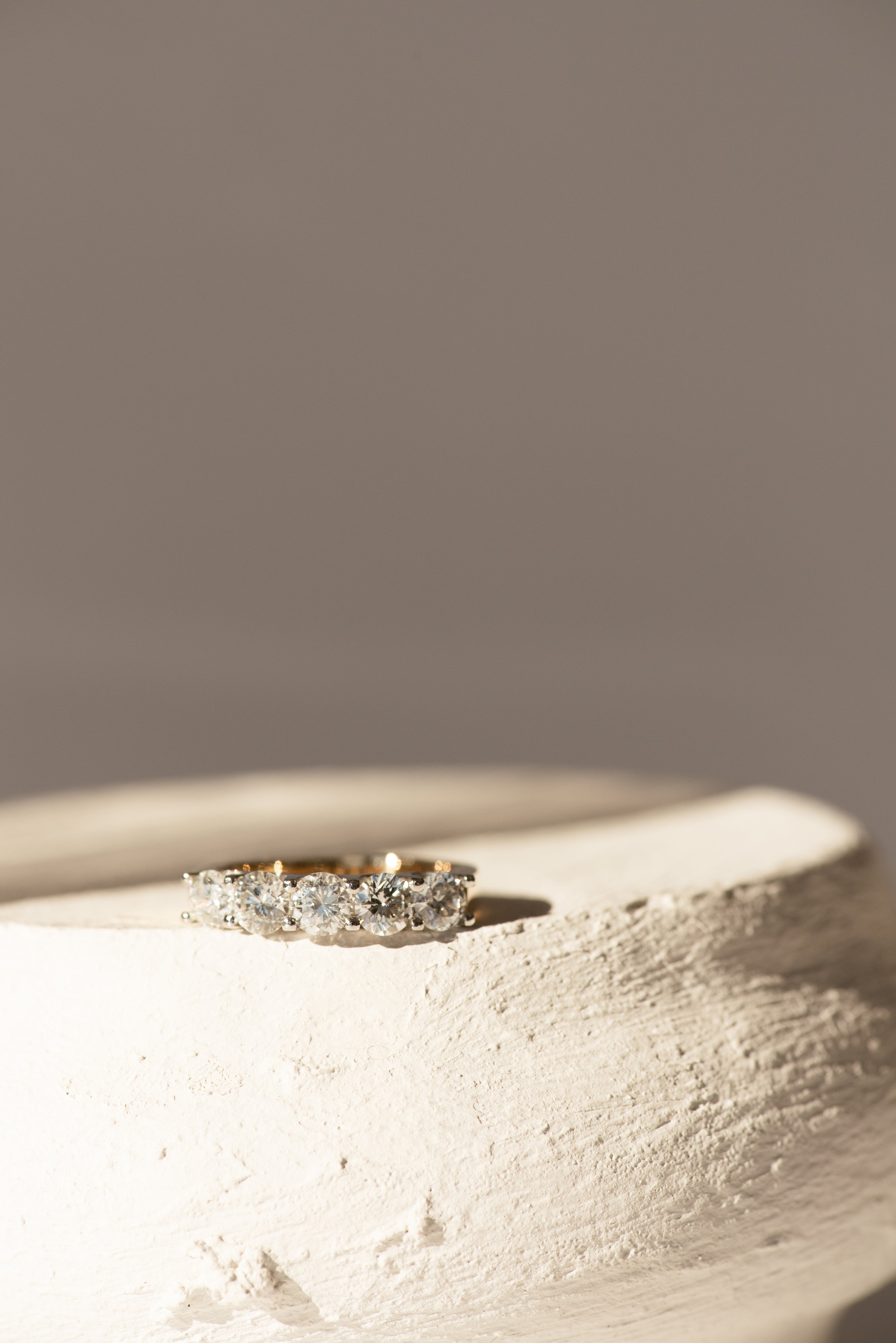 Quintet Five Stone Diamond Engagement Ring - Shared Claw 