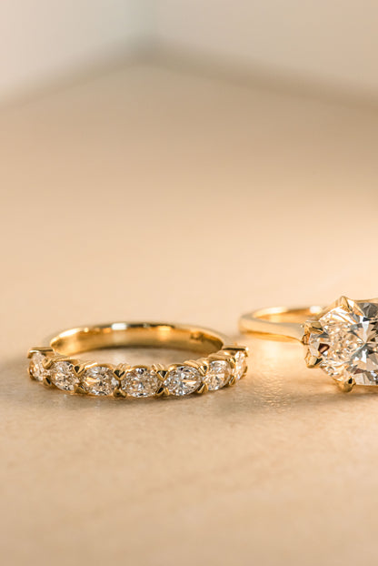 East West Oval Diamond Ring
