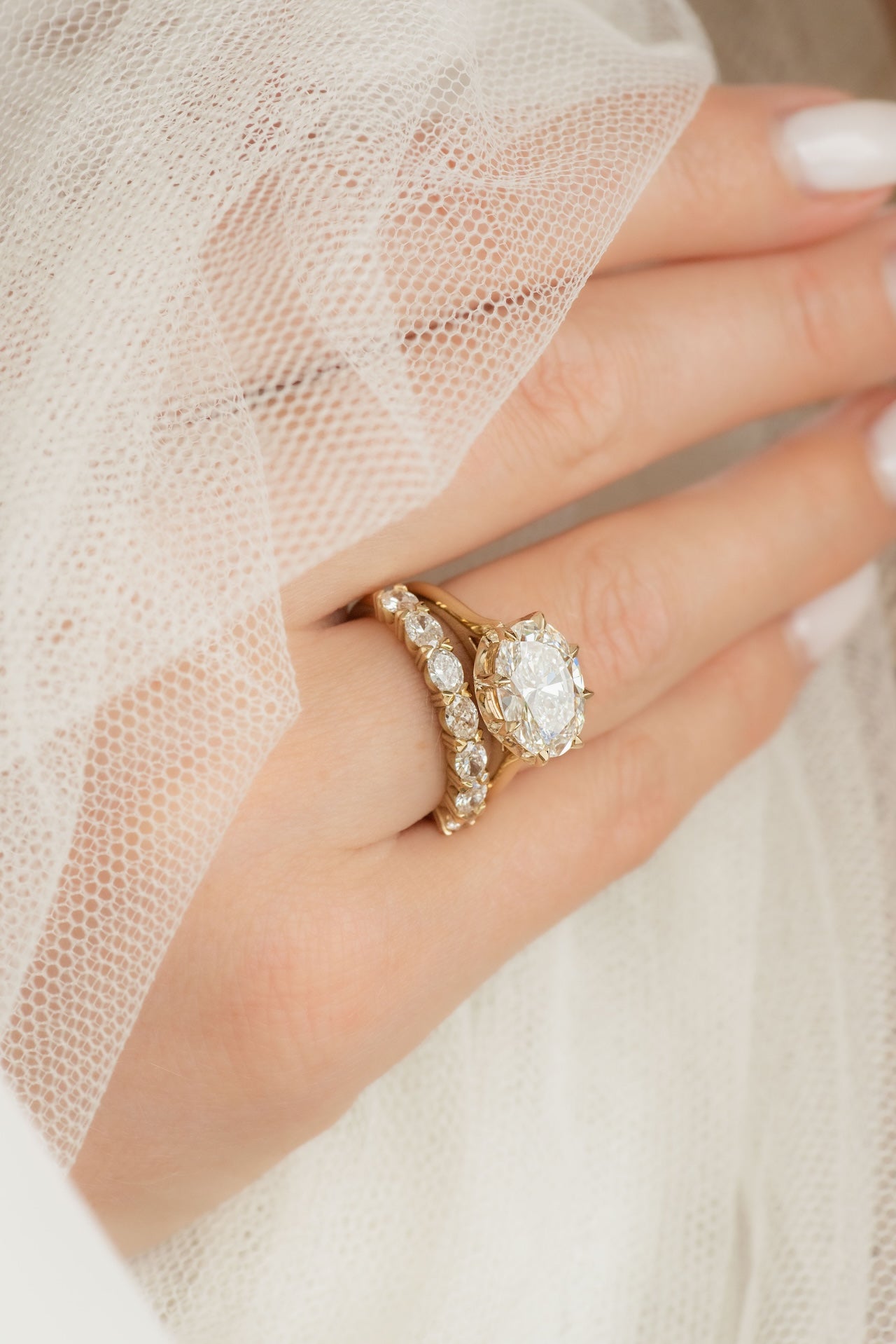East West Oval Diamond Ring