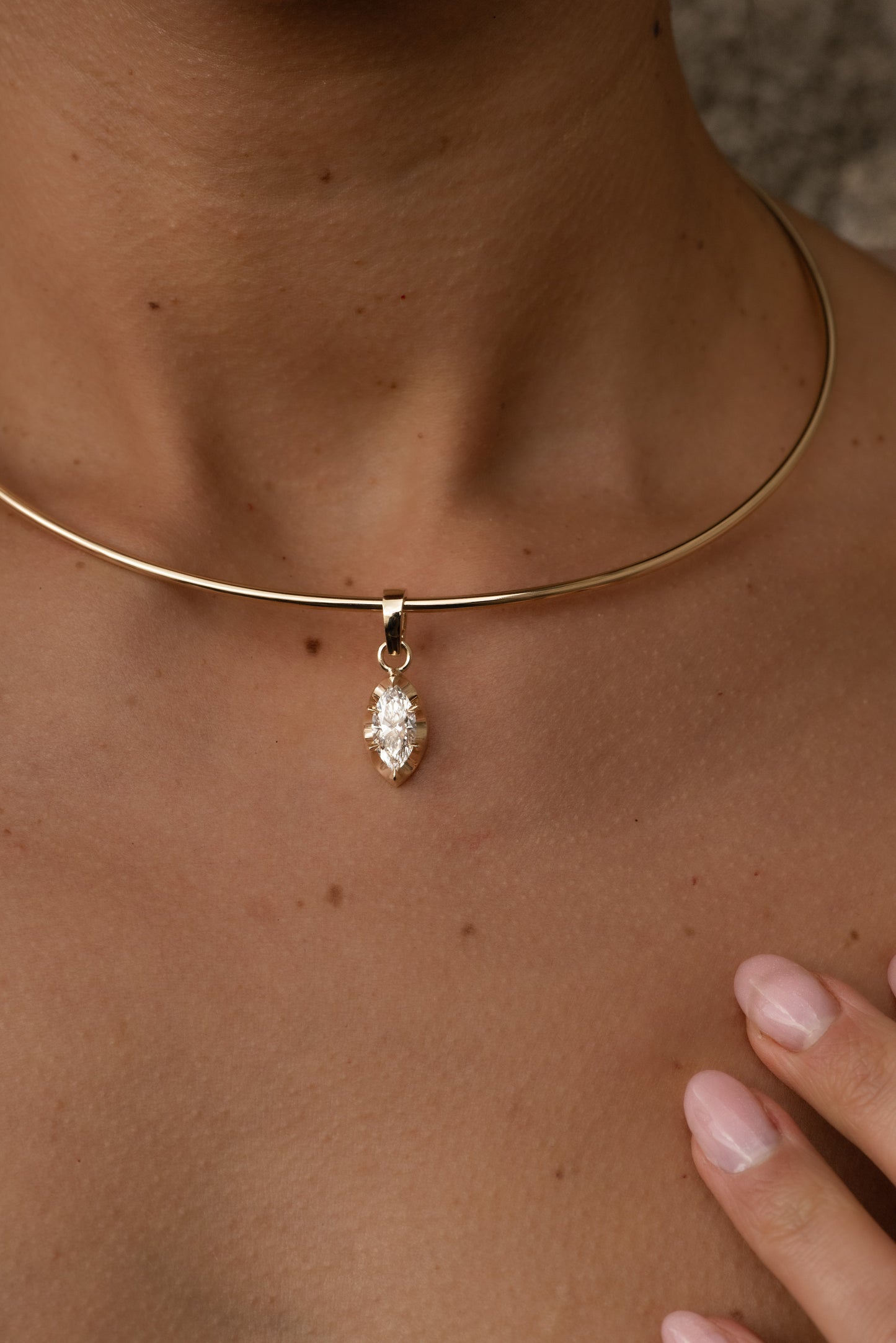 Côte d'Or Marquise Lab Diamond Pendant