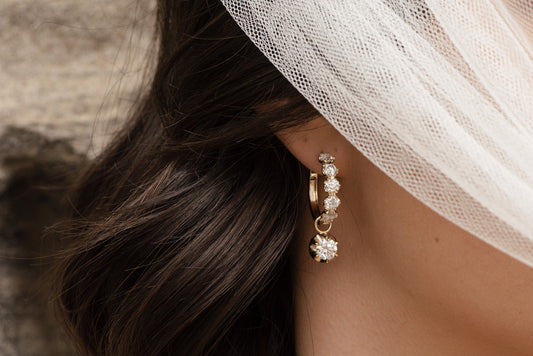 Diamond Crown Hoops