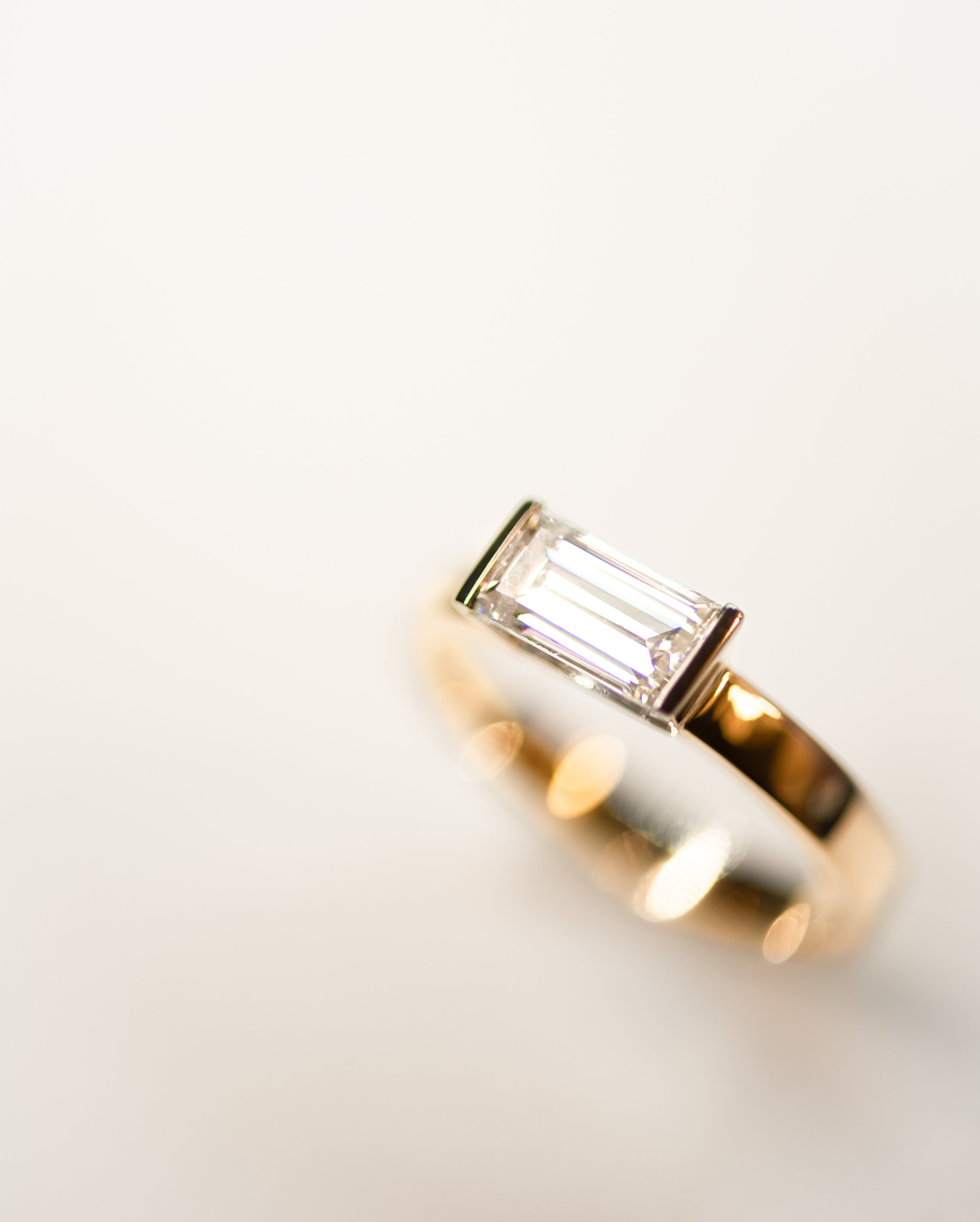 Dean & Dust - Bespoke Design - Baguette Diamond Ring - Yellow Gold