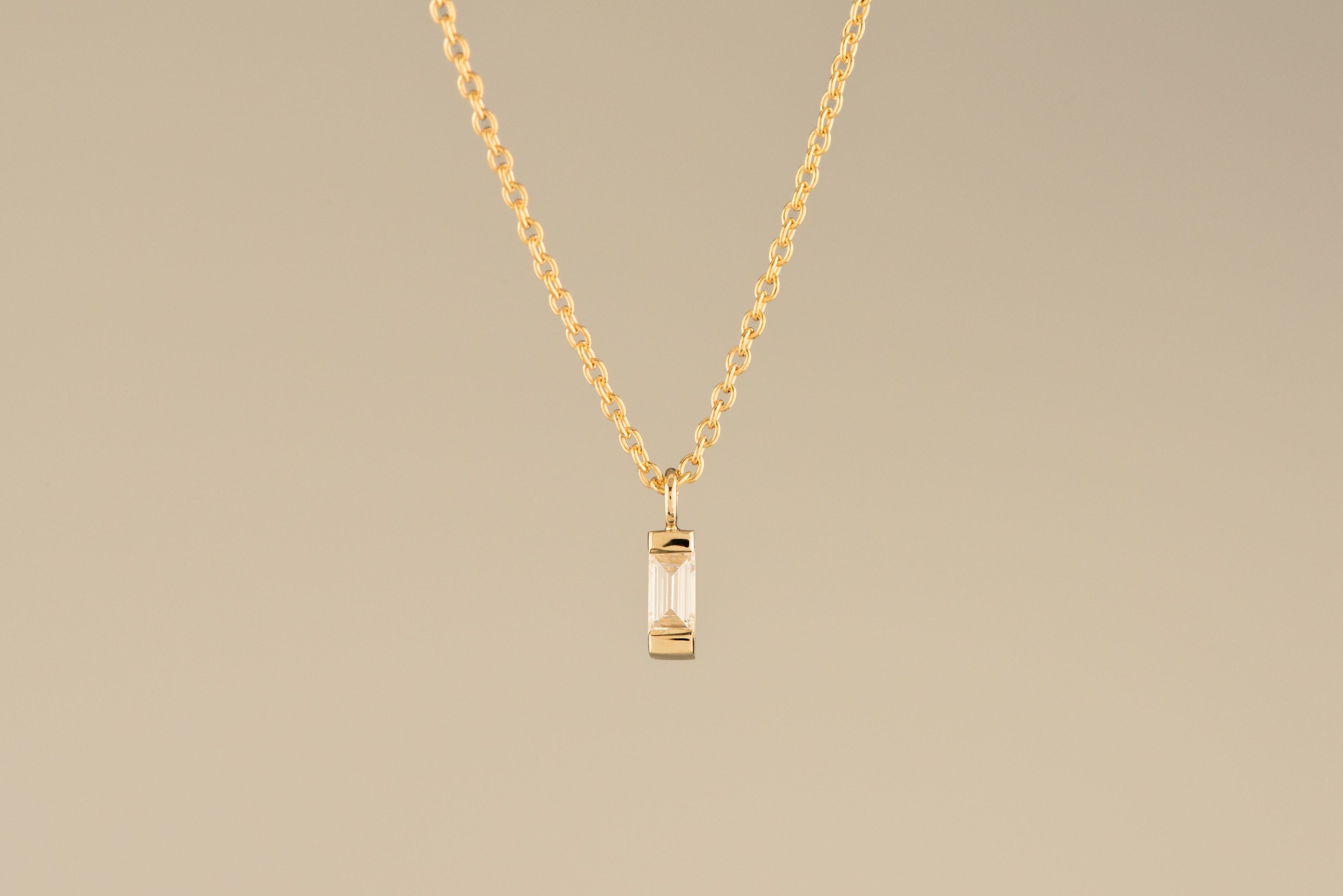 Baguette Diamond Vertical Necklace