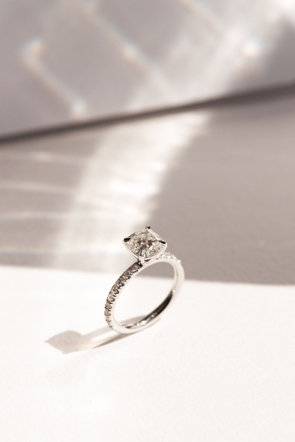 Cushion Diamond Solitaire Engagement Ring - Dean & Dust - Bespoke Design