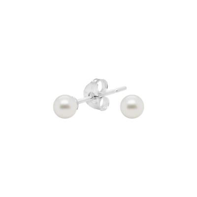 Classic Round Pearl Studs - Sterling Silver