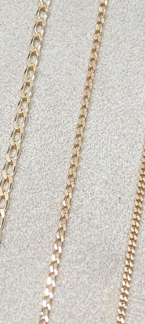 Petite Diamond Cut Long Curb Chain