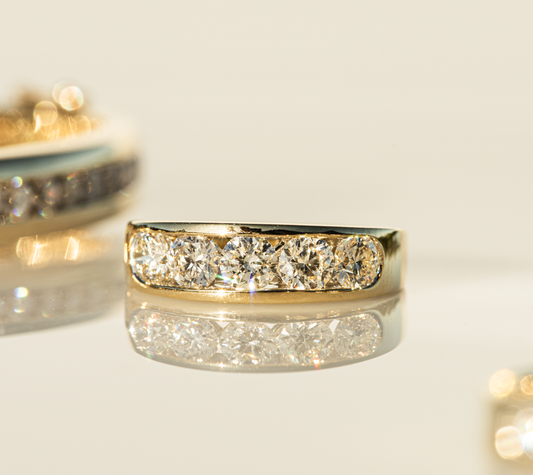 Five Stone Diamond Channel Set Ring - 1.5ct