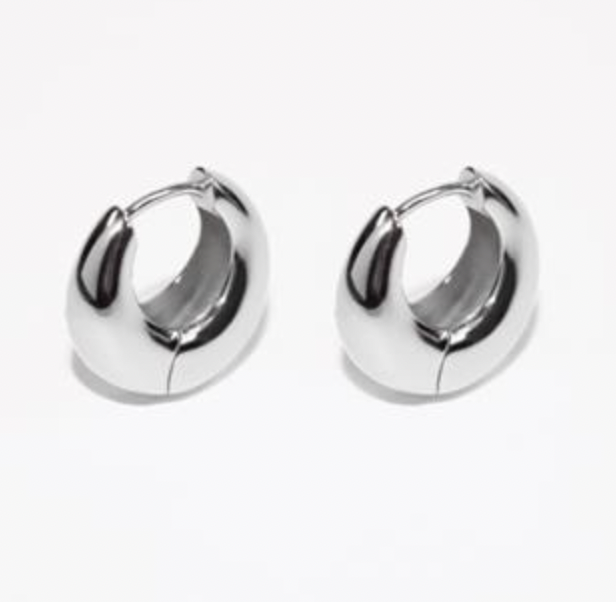 Crescent Huggie Earring - Sterling Silver