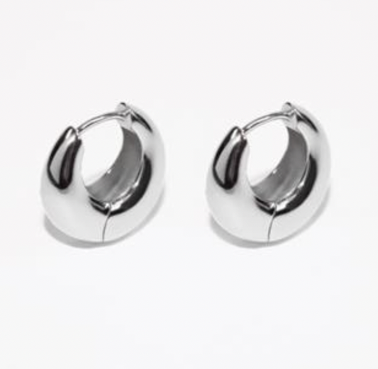 Crescent Huggie Earring - Sterling Silver