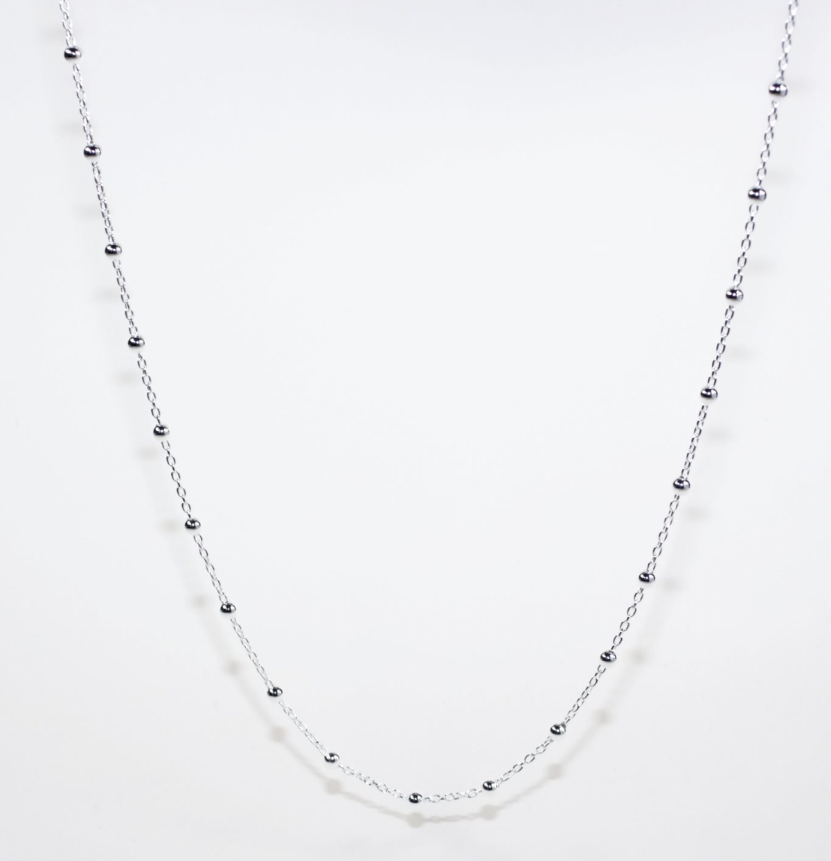 Petite Beaded Necklace - Sterling Silver