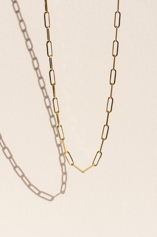 Barre Link Knife Edge Chain Necklace