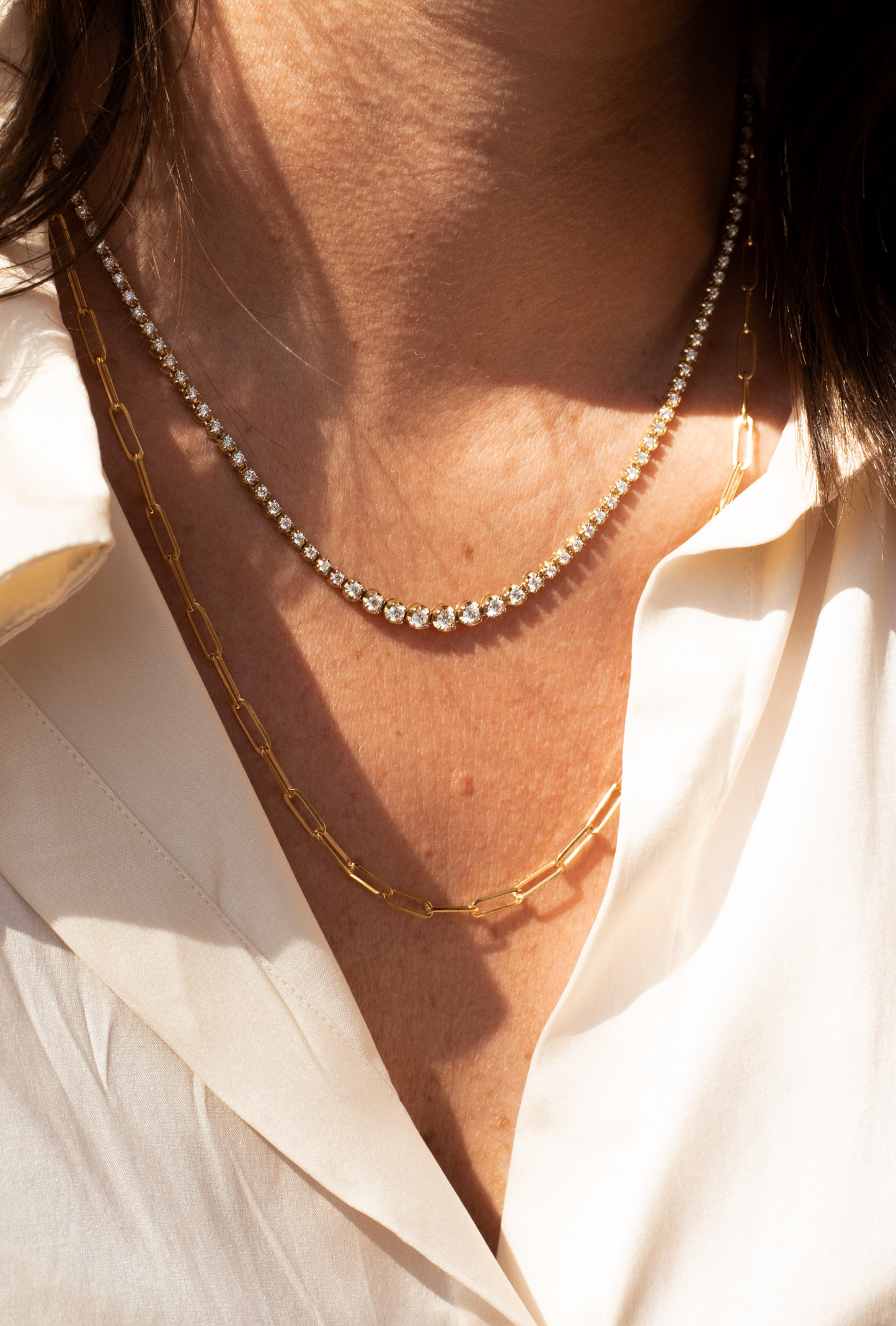 Barre Link Knife Edge Chain Necklace
