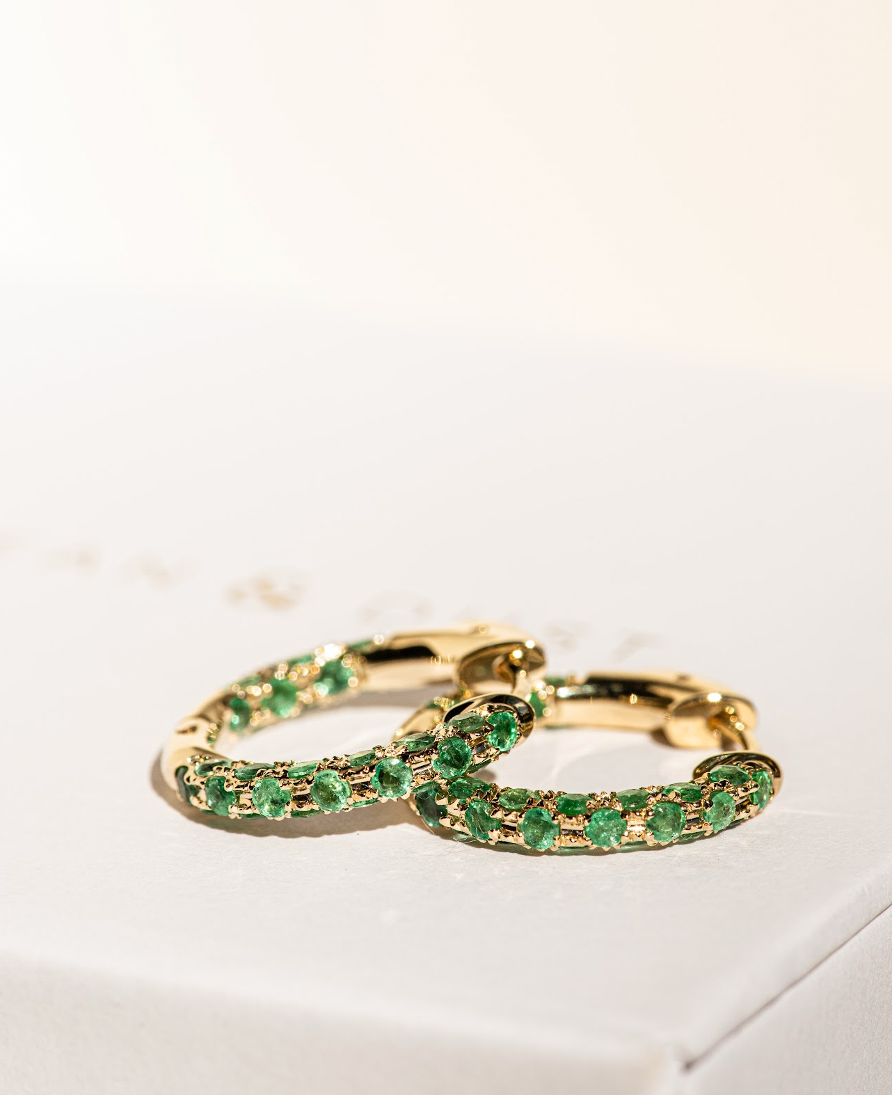 Pave Emerald Hoops