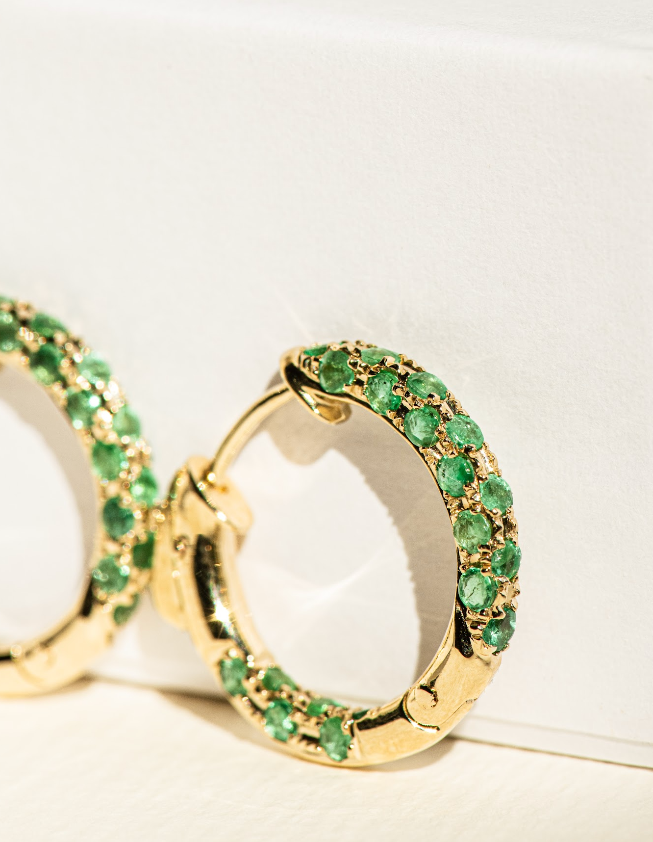 Pave Emerald Hoops