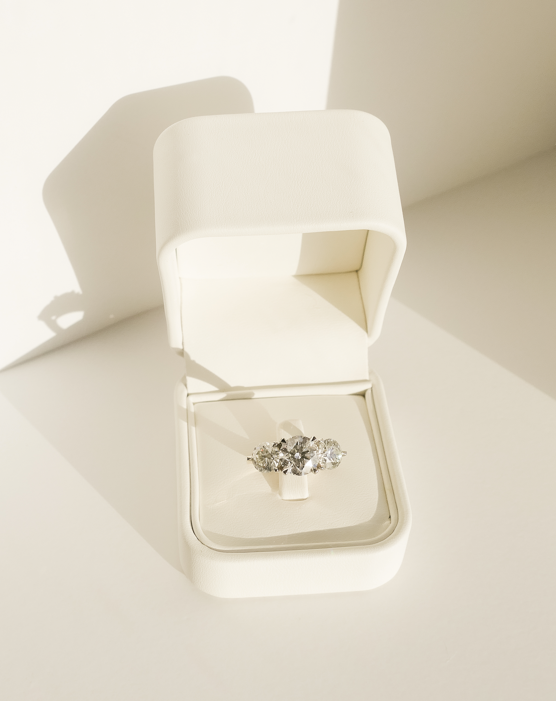 Grande Trois Round Brilliant Cut Diamond Engagement Ring Three Stone Dean & Dust - Bespoke Design
