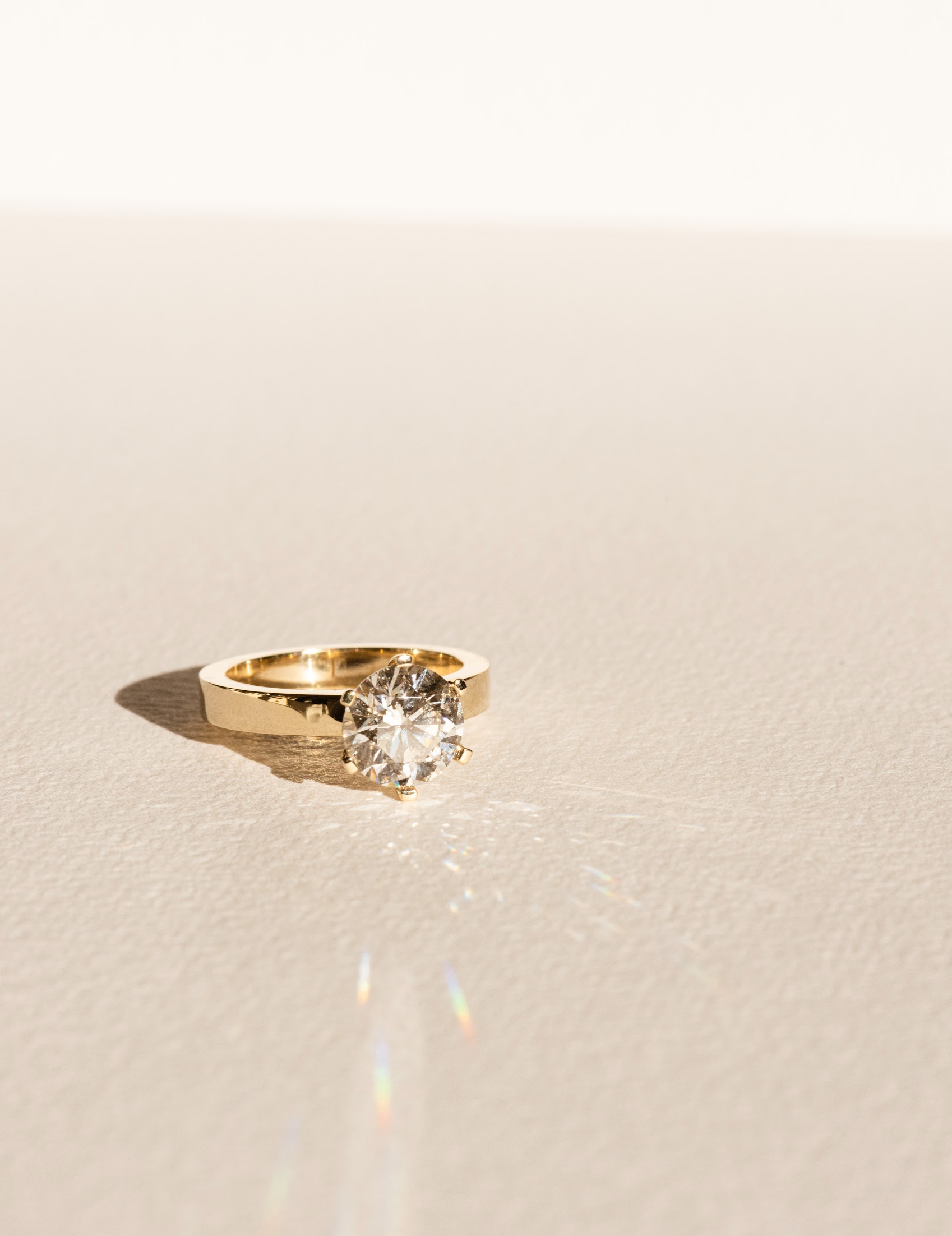Solitaire Engagement Ring - Bespoke Design - Dean & Dust - Six Claw - Round Diamond