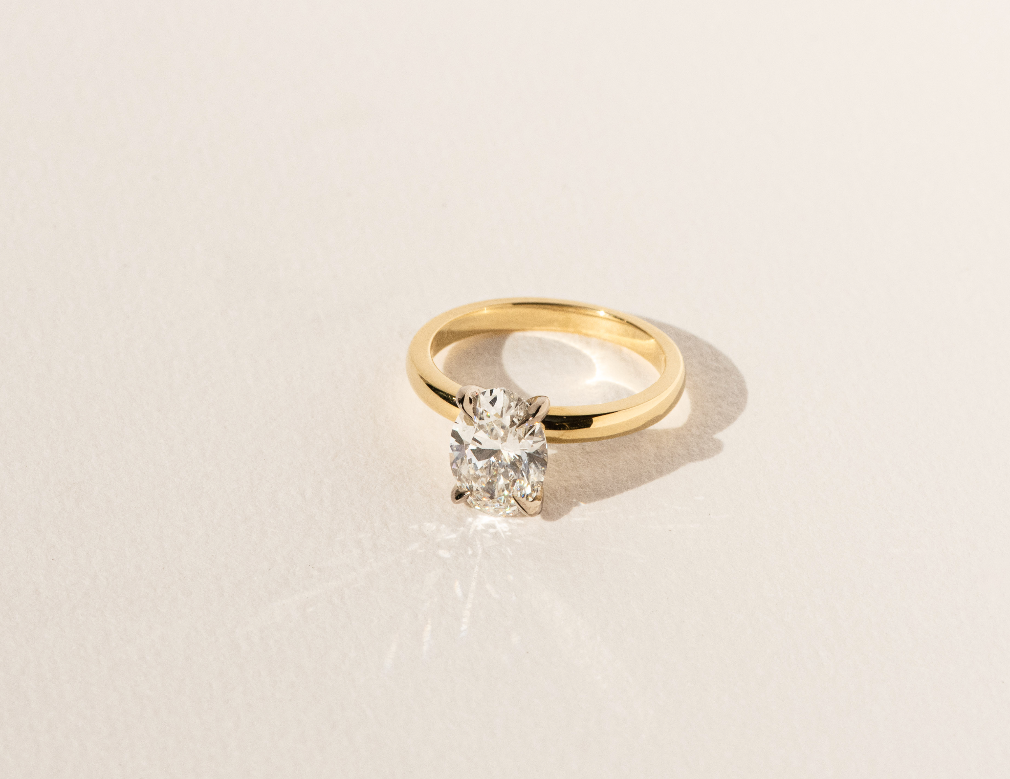 Oval Diamond Solitaire - Bespoke Design -Dean & Dust - Four Claw