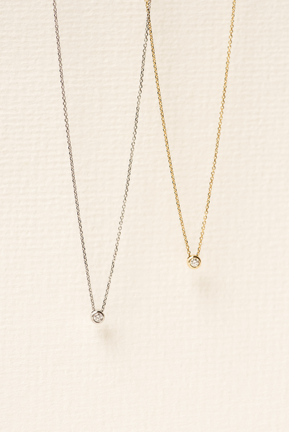 Petite Diamond Bezel Necklace